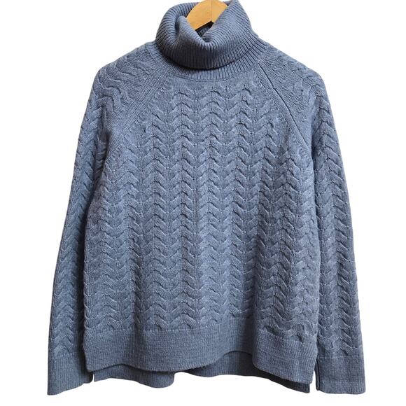 Michael Kors Sweaters - Michael Kors Womens Fisherman Preppy Oversized Cable Knit Turtleneck Sweater S